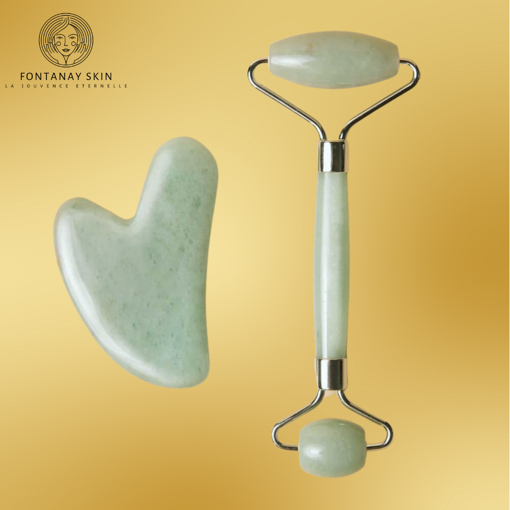 Coffret pierre de Jade Roll-on et Gua Sha FontanaySkin™