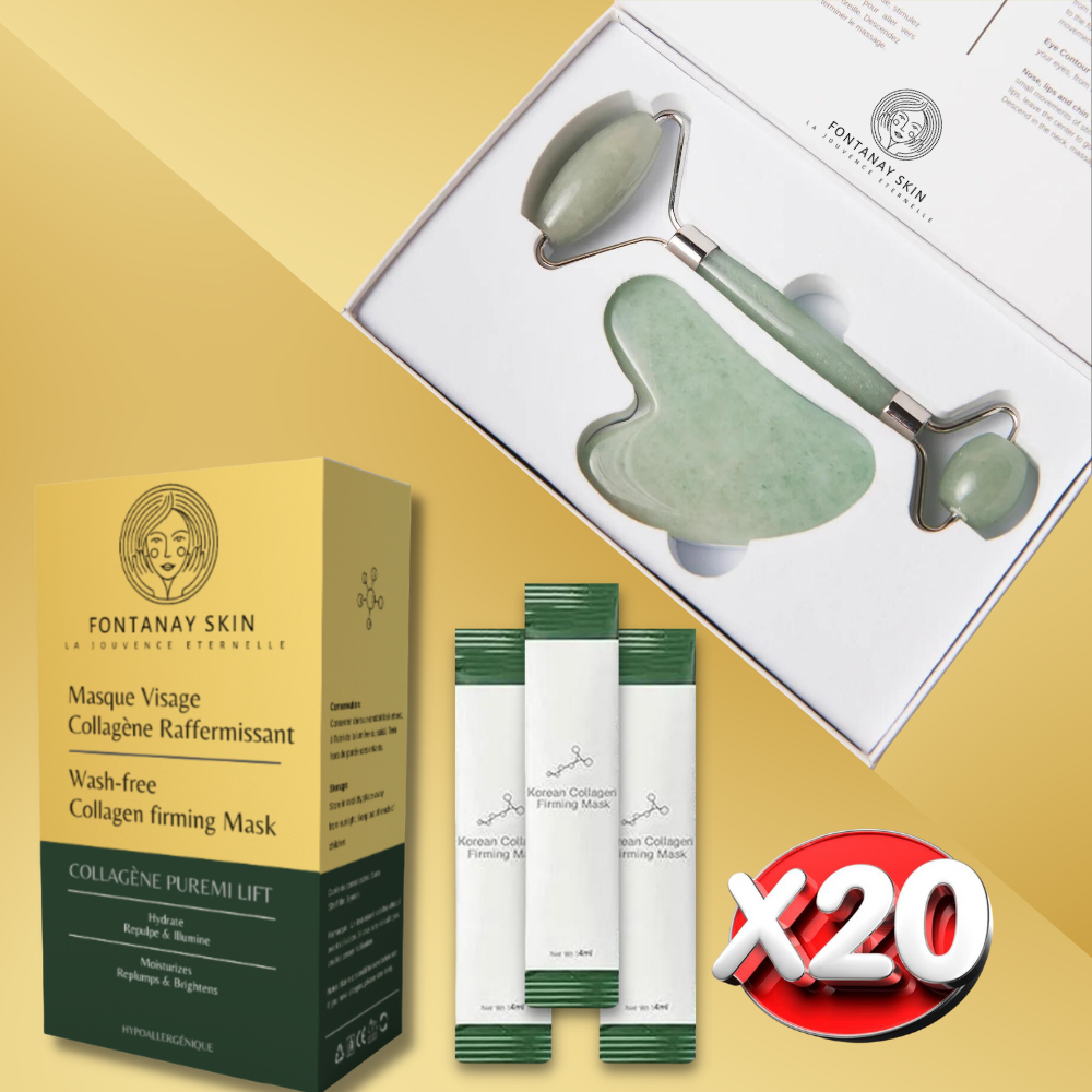 Coffret pierre de Jade Roll-on et Gua Sha FontanaySkin™